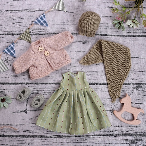 handgemachtes Waldorf Puppenkleiderset für 12 Zoll Puppe handgemachte Muppet Puppe für Weihnachtsgeschenke