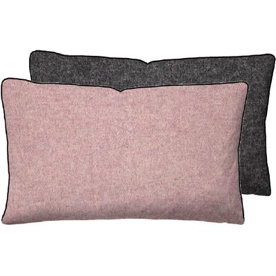 Kissenbezug BIBERNA "Hermal Flanell mit Reißverschluss, Melange-Optik, Wendekissenbezug", lila (brombeer), B:40cm L:60cm, Flanell, Obermaterial: 100% Baumwolle, Kissenbezüge, Feinflanell, Made in Germany zertifiziert, kuschelig weich, mit Paspel Image