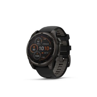 Garmin Fenix 8 47mm, Carbon Gray Titanium Black Band Watch / Fitness Tracker - Black