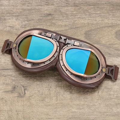 TEMU 1pc Vintage Pilot-style Fashion Glasses For Men - Dustproof & Windproof, Pc Lenses Image