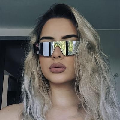 TEMU Unisex Plastic Flat Top Glasses For Parties And Music Festivals, Advanced Fashionable Glasses Suitable For Daily Use Image