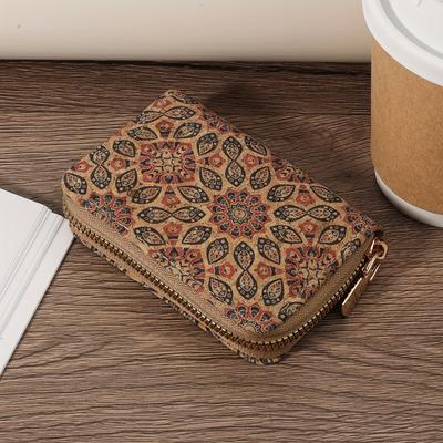 TEMU Women's Minimalist Short Wallet With Zipper, Clutch Coin Purse, Fashionable Nylon Lined Zip Closure Wallet Image