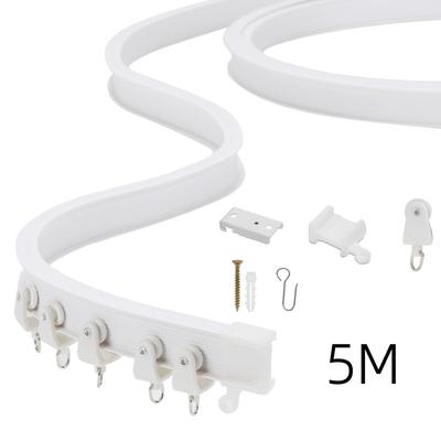 TEMU 3/5 Meter Curtain Rail Top, Side Mounting Curtain Rail Flexible White Image