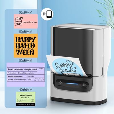 TEMU Pm220 Label Printer, Label Printer With Ribbon, Portable 2-inch Thermal Printer For Small Businesses, Address, , Clothing, Sticker Printer For Mobile Phones And Pc, White Image