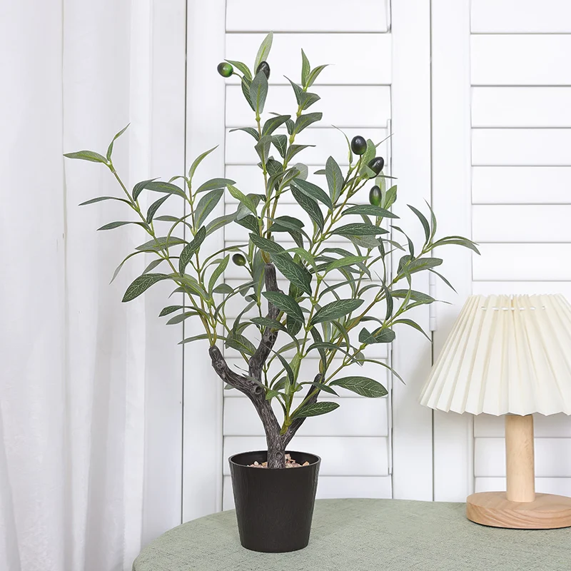 1PC Pflanzensimulationsbaum, simulierter Olivenbaum Pachira Macrocarpa. Topfpflanze mit Geldbaum, geeignet für den Heimgebrauch im Büro. Comme