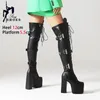 2024 neue Winter Lange Stiefel Frauen Über-die-Knie Schwarz Schuhe Gothic Stil Oberschenkel Hohe