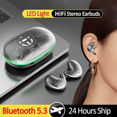 Unsichtbarer Schlaf Drahtloser Kopfhörer TWS Bluetooth 5.3 Kopfhörer Versteckte Ohrhörer IPX5 Image