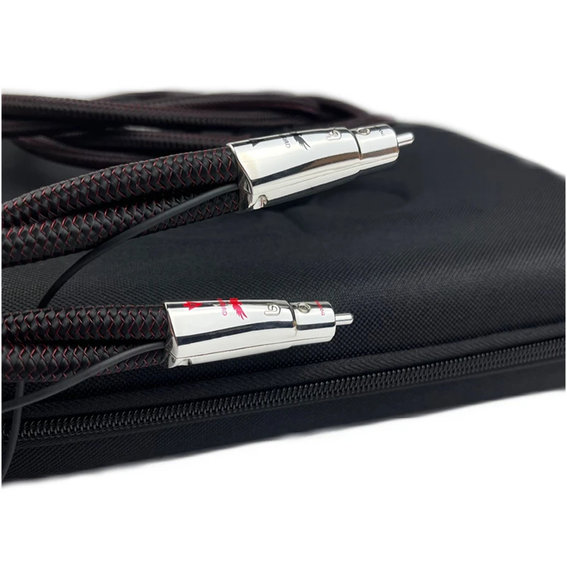 Paar Hi-End FireBird RCA-Kabel, massives PSS-HiFi-Audioverstärker-Signalleitung aus reinem Silber mit Rauschunterdrückungssystem Image