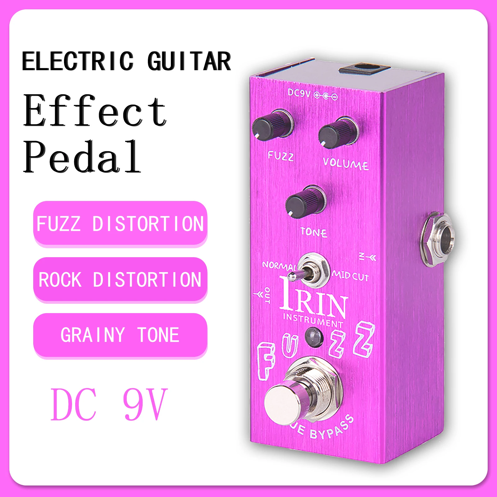IRIN AN-12 Fuzz E-Gitarre Effektpedal Grainy Fuzz Vintage Rock Distortion Effekt True Bypass Pedal Gitarrenzubehör Image