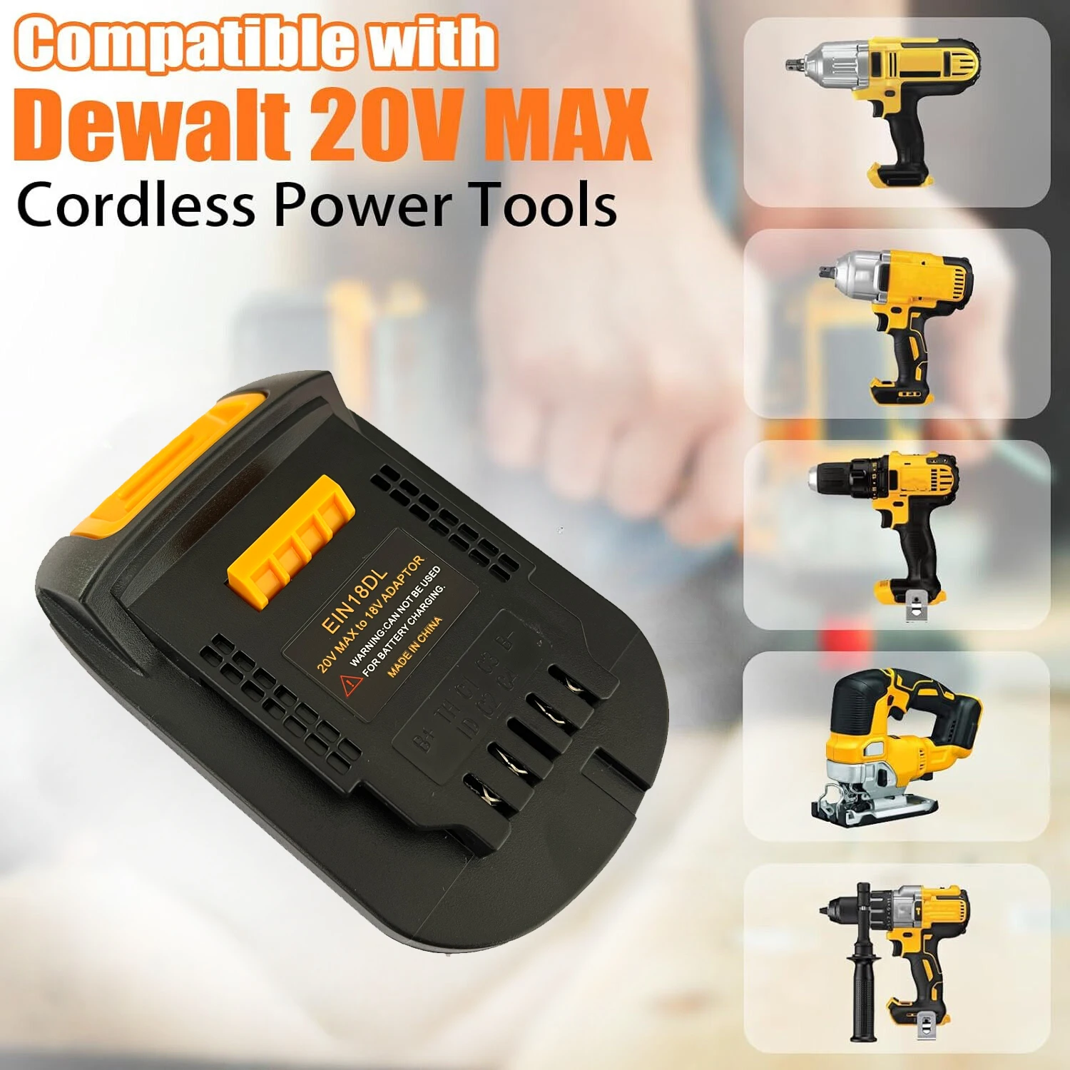 Für Einhell zu für Dewalt Adapter für Einhell 18V Li-Ion Batterie Konverter zu für Dewalt 20v Batterie Power werkzeuge Bohrer Image