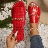 2024, Sommer und Herbst, neue große Flip-Flops mit offenen Zehen, flache Keilsandalen für Damen, Schuhe für Damen