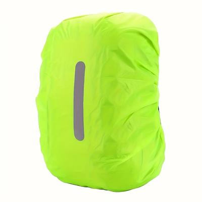 TEMU Waterproof Backpack Rain Cover With Reflective Strip, 30-40l Capacity, Universal Fit, Sports Style, Stripe Pattern, For Travel & Outdoor Activities - Polyester Material