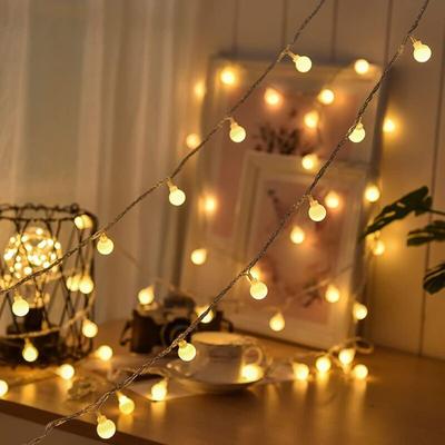 Wasserdichte LED-Lichterkette für den Außenbereich, batteriebetrieben, 5 m, 50 LED-Kugeln, Image