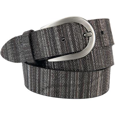 Ledergürtel BERND GÖTZ, Damen, Gr. 100, schwarz, Rindsleder, gestreift, casual,modisch, Gürtel, mit reflektierendem Streifendesign Image