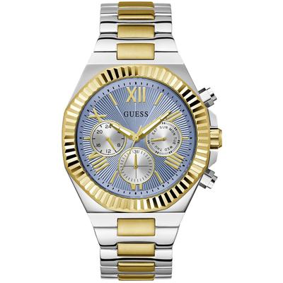 Multifunktionsuhr GUESS "EQUITY", silber (silberfarben, goldfarben), Armbanduhren, Herren, Armbanduhr, Quarzuhr, Herrenuhr, Edelstahlarmband Image