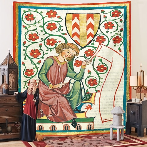 Mittelalterliche Wandteppich Mittelalter Wandteppich Kunst Großes Wandteppich Wanddeko Foto Hintergrund Decke Vorhang Zuhause Schlafzimmer Wohnzimmer Dekoration Image