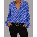 camicetta da donna San Valentino casual quotidiano floreale regolare top manica lunga scollo a V bottoni stampa vestibilità regolare quotidiano nero rosa blu autunno inverno