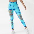 Per donna Pantaloni da yoga Leggings da yoga Taglio Vita Alta Yoga Allenamento in Palestra Pilates Collant Tinta a nodi Blu Azzurro cielo Viola Autunno Gli sport Abbigliamento sportivo Elasticizzato