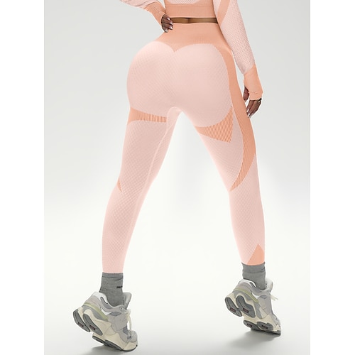 Per donna Pantaloni da yoga Leggings da yoga Vita Alta Pilates Allenamento in Palestra Allenamento Collant Blocco di colori Nero Rosa Verde militare Autunno Gli sport Abbigliamento sportivo