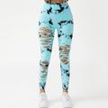 Per donna Pantaloni da yoga Leggings da yoga Taglio Vita Alta Yoga Allenamento in Palestra Pilates Collant Tinta a nodi Blu Azzurro cielo Viola Autunno Gli sport Abbigliamento sportivo Elasticizzato