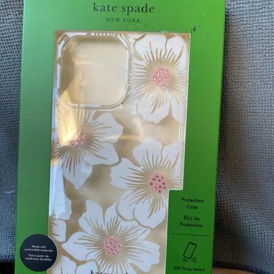 Kate Spade Cell Phones & Accessories | Kate Spade Phone Case “Iphone 14 Pro Max” White Floral W/Pink Rhinestones Nip | Color: Pink/White | Size: Iphone 14 Pro Max