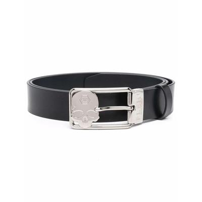Buckle-Fastening Leather Belt - Black - Philipp Plein Belts