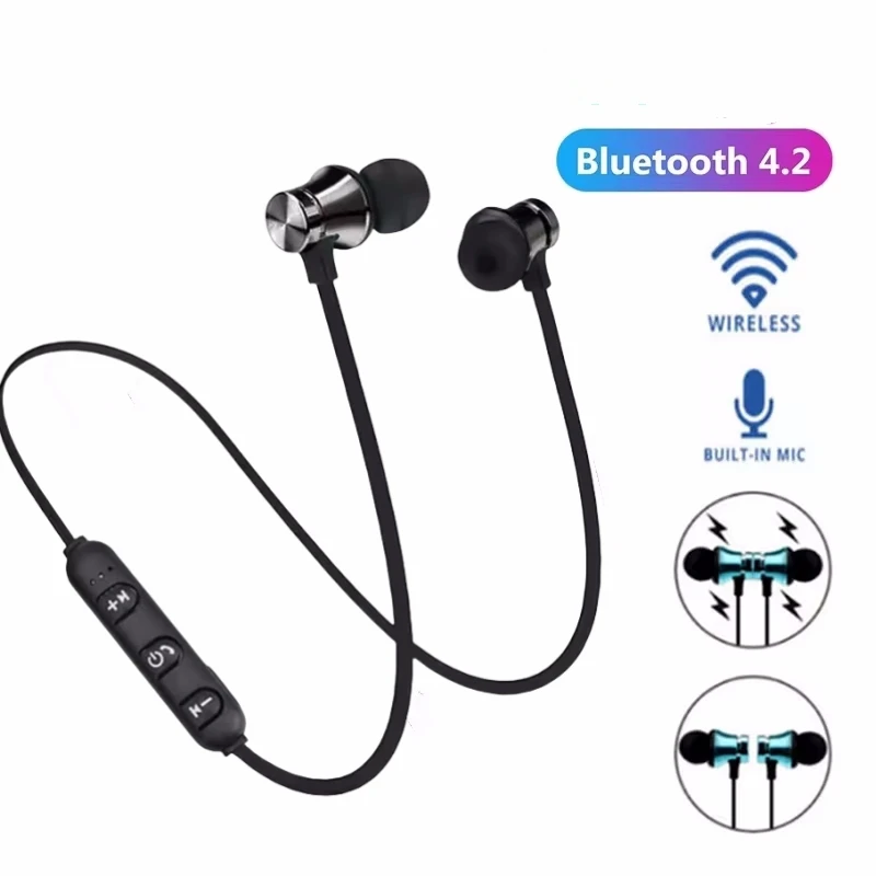 Drahtlose Magnetische Kopfhörer XT11 Bluetooth Neckband In-Ear Echte Drahtlose Stereo Sport Ohrhörer Kopfhörer Mit Mikrofon Für Smartphones Image