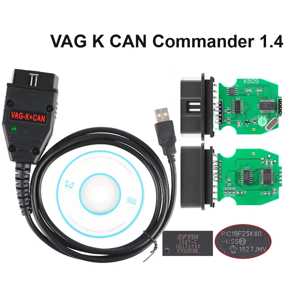 OBD2-Diagnosetools Commander 1.4 VAG K+CAN OBDII-Scanner für VW AUDI mit FT232RL PIC18F25K80 Codeleser Autozubehör Image