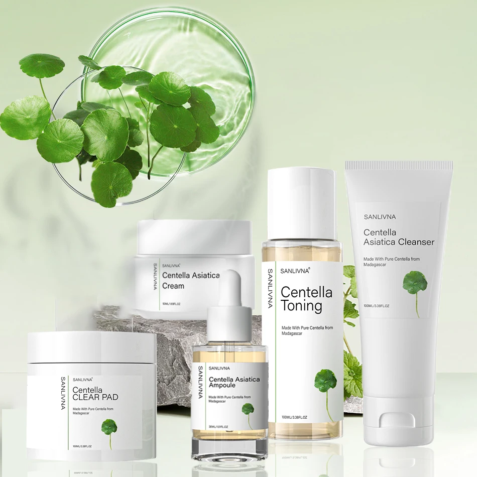 Centella Asiatica Toner Cleanser Moisturizing Repair Essence Feuchtigkeitsspendende Gesichtsbehandlung Gesichtsfeuchtigkeitscreme Aufhellende Haut Image