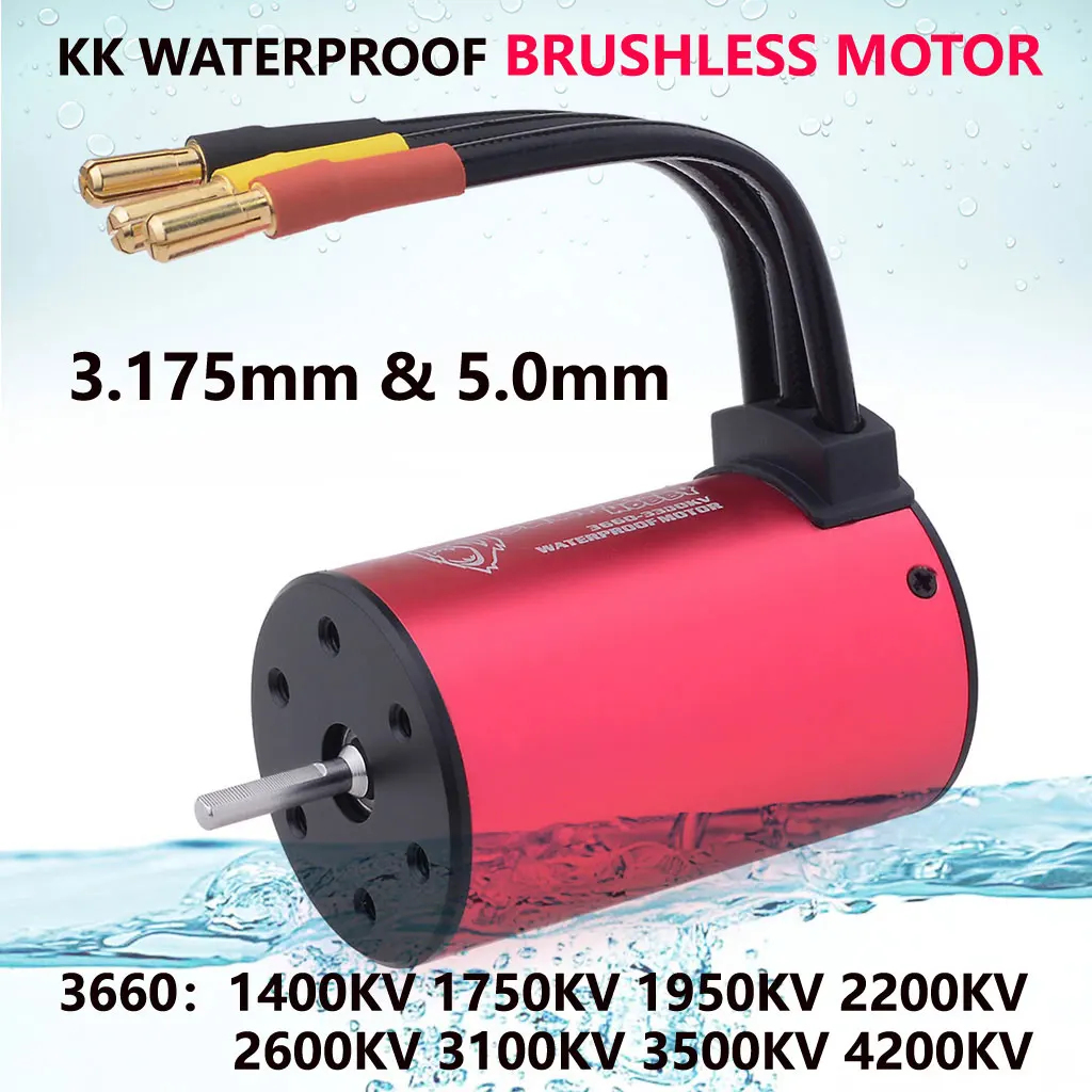 Surpass Hobby KK 3660 Wasserdichter bürstenloser Motor 3,175/5,0 mm Welle für 1/8 1/10 2S 3S RC Car Drift Racing Off-Road Truck Teile