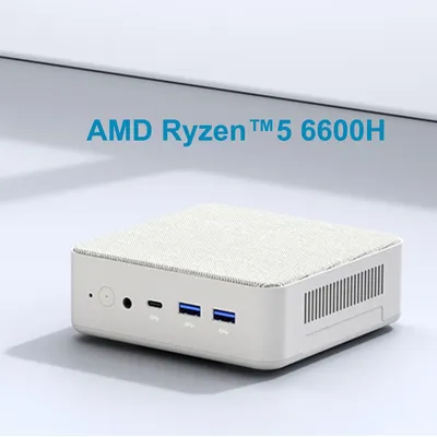 ZXIPC AMD Ryzen 5 6600H MINI PC Windows 11 DDR5 4800Mhz 16GB 500GB Nvme SSD WIFI6 BT5.2 Triple Display Desktop Gaming Computer