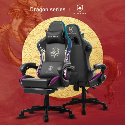 GTPLAYER Gaming Chair with Bluetooth Speakers and Footrest, Ergonomic Computer Chair Heavy Duty High