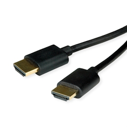 ROLINE HDMI High Speed Kabel mit Ethernet, Slim, ST-ST, schwarz, 2 m Image