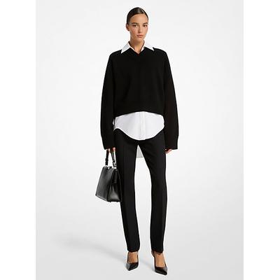 Michael Kors Cashmere Varsity Sweater Black L