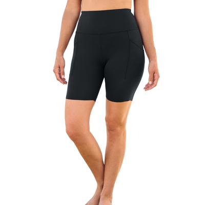 Plus Size Women's High-Waist No-Slip Swim Bike Short by Swim 365 in Black (Size 40)