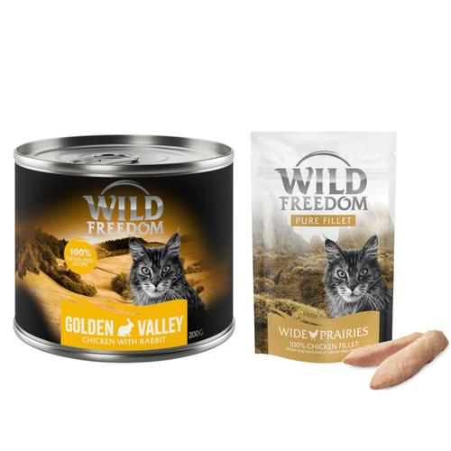 Wild Freedom Kombi-Paket: Adult Nassfutter + Filet Snacks - 24 x 200 g Golden Valley: Kaninchen &...