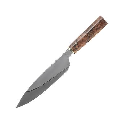 Xin Cutlery Spalted Maple Chef's Knife 12.5in Overall 8in Blade Acid Etched 440C Steel Blade Spalted Maple Handle XC139