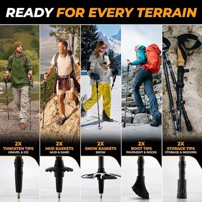 Folding Trekking Poles，Lightweight - 47*6.26*3.15inch