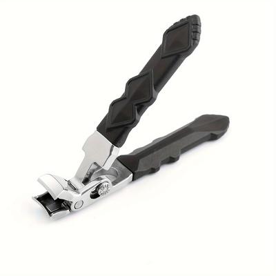 TEMU Professional Stainless Steel Toenail Clippers For Seniors, Wide Jaw, Angled Head, Blade, - Unscented Nail Cutter With For Thick Nails, For Reduced Bending Image