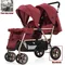 Carrozzina in STOCK UE Passeggini gemelli Passeggini pieghevoli leggeri per due seggiolini passeggino doppio Passeggino multiplo