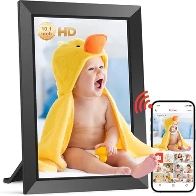 WiFi-Digitalfotorahmen 10,1 Zoll HD IPS-Touchscreen 32 GB Speicher Intelligenter digitaler Rahmen Teilen Sie Bild und Videos über die Frameo-App