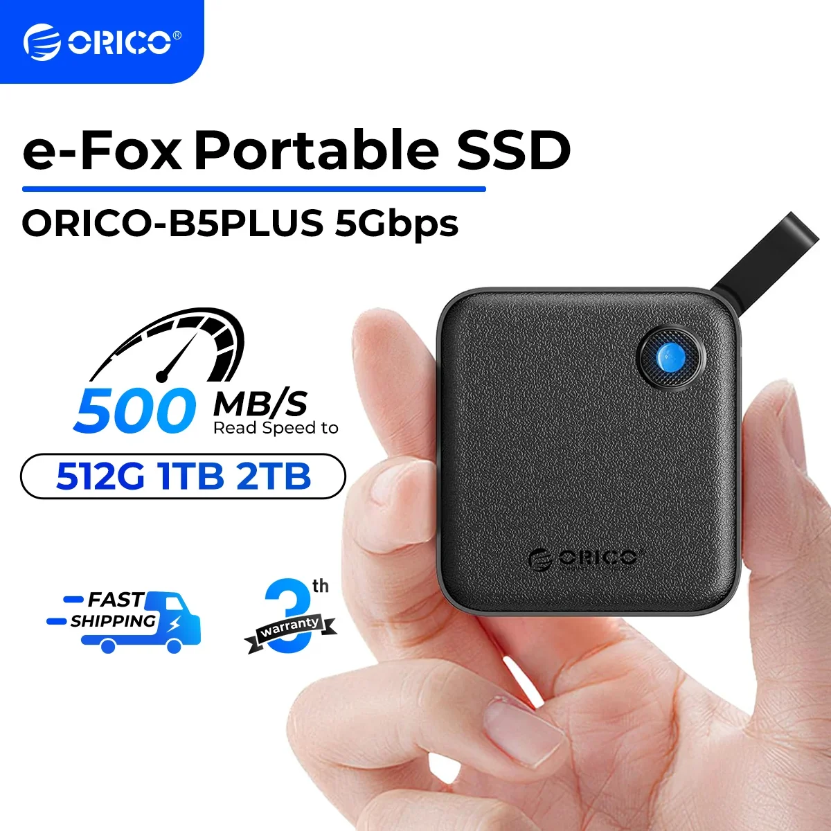 ORICO Tragbares externes Solid-State-Laufwerk, externe Festplatte, USB 3.2 Gen2 SSD für iPhone 15/Pro, Windows, Mac, leicht Image