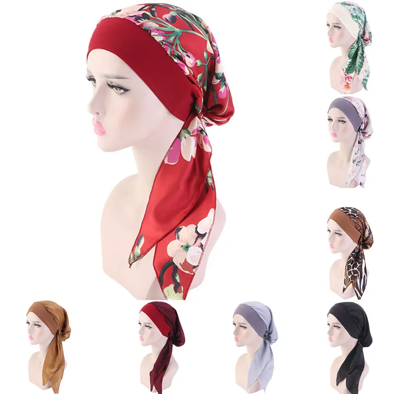 Dame Frauen Hut Chemo Kappe muslimischen Zopf Kopftuch Turban Kopf Wrap Abdeckung Ramadan Haarausfall islamische Kopf bedeckung arabische Mode Image