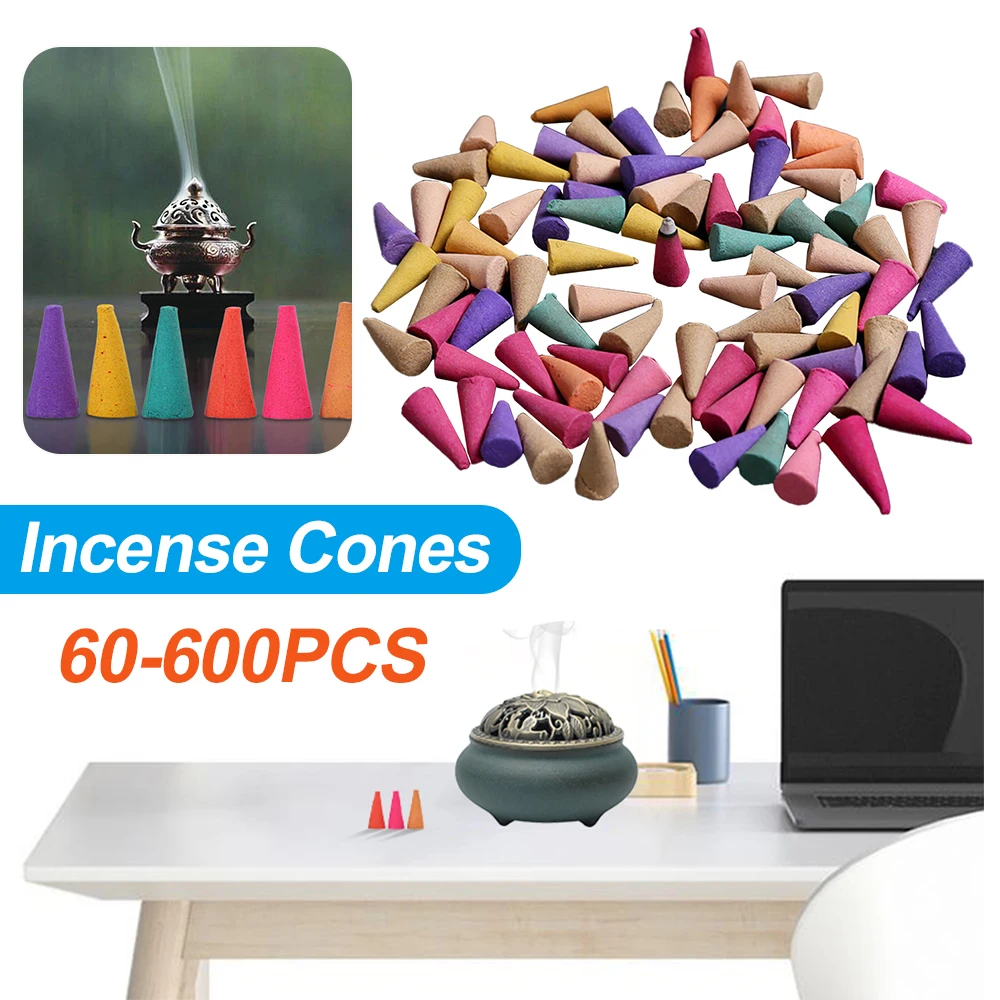 60-100 Stück Geruchs entferner Weihrauch Angst Linderung duftende Weihrauch kegel Duft Weihrauch kegel für die Meditation Entspannung Image