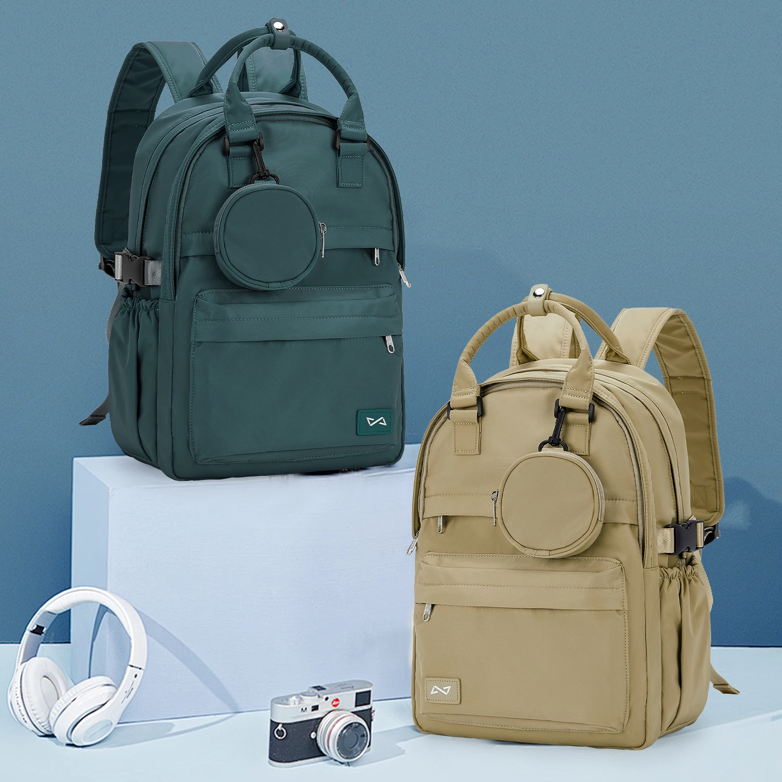 Nylon-Rucksack, modische Damen-Rucksäcke, wasserdichter Schulrucksack mit mehreren Taschen für Studenten, Teenager, Mädchen, Kawaii-Laptoptasche, Neu Image