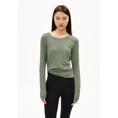 JAALEAA - Frauen Slim Fit Longsleeve - grau (Größe: L) Image
