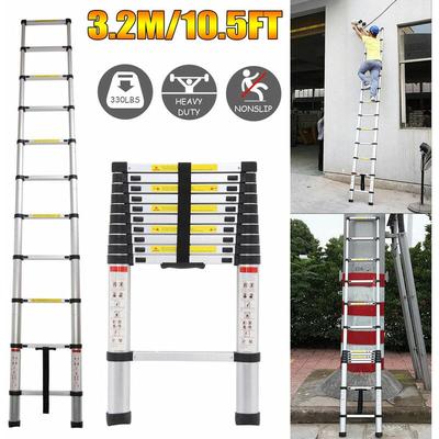Dayplus - 3,2m Alu Teleskopleiter Stehleiter Leiter Anlegeleiter Mehrzweckleiter Kompakt EN131 Image