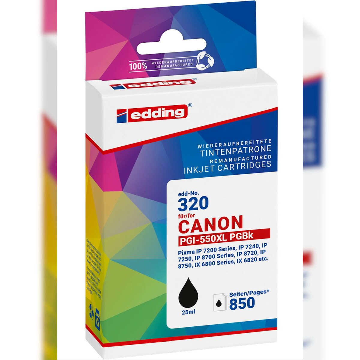 edding Tintenpatrone ersetzt Canon PGI-550 black (Text) Image