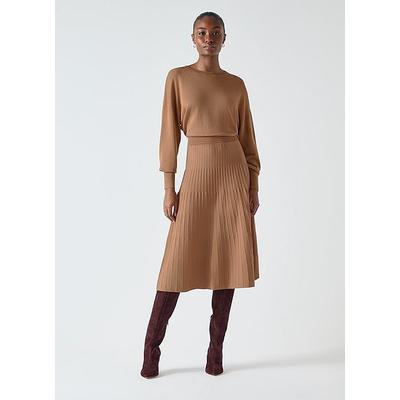 Blakely Camel Viscose BlendOttoman Knit Dress, Camel