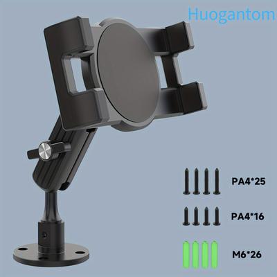 TEMU 1pc Huogantom Aluminum Alloy Tablet Stand, 360Â° Rotatable Drill Base Car Mount, Heavy Duty Dashboard Holder For Tablets/phones (4.7